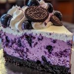 Blueberry Velvet Oreo Cheesecake