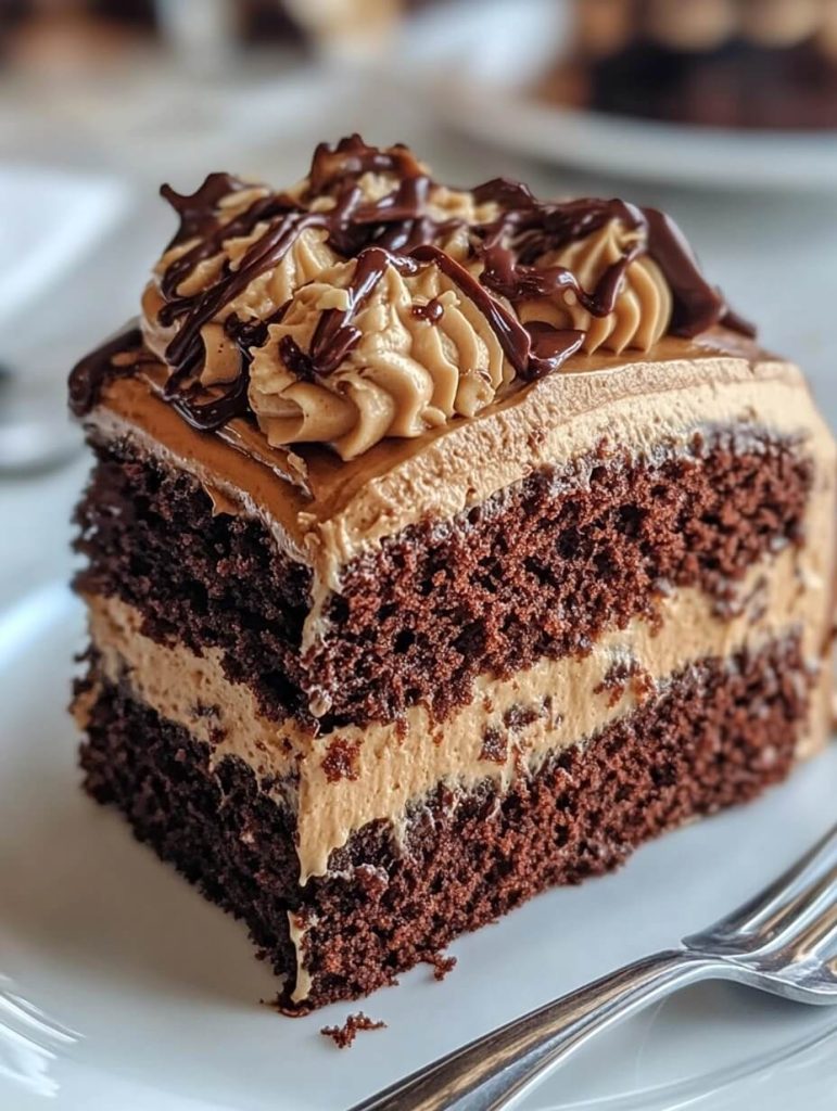 Chocolate Peanut Butter Velvet Cake