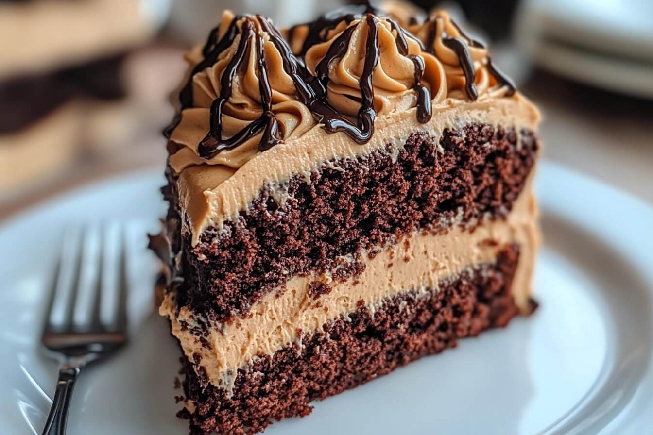 Chocolate Peanut Butter Velvet Cake