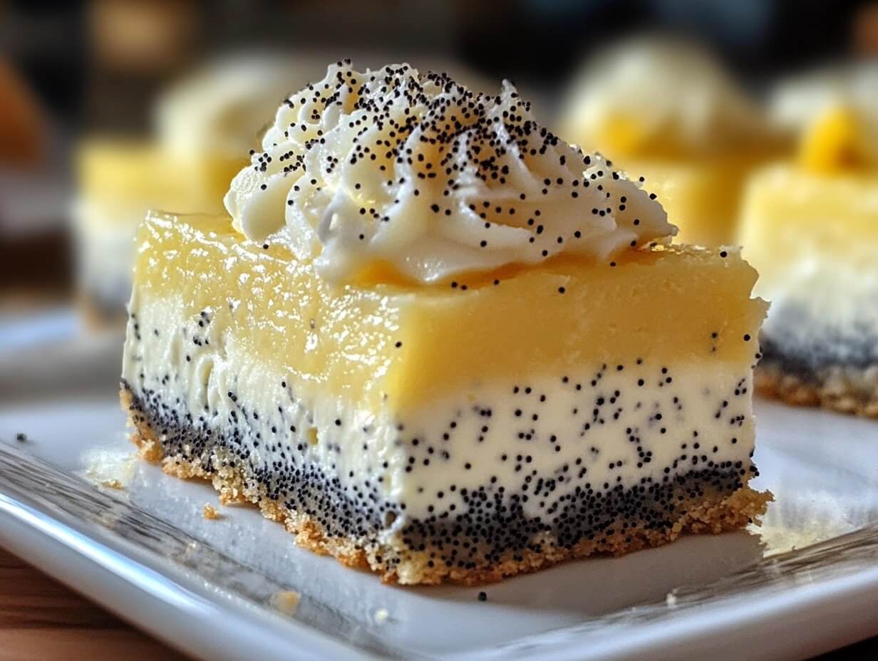 Lemon Poppy Seed Cheesecake Bars