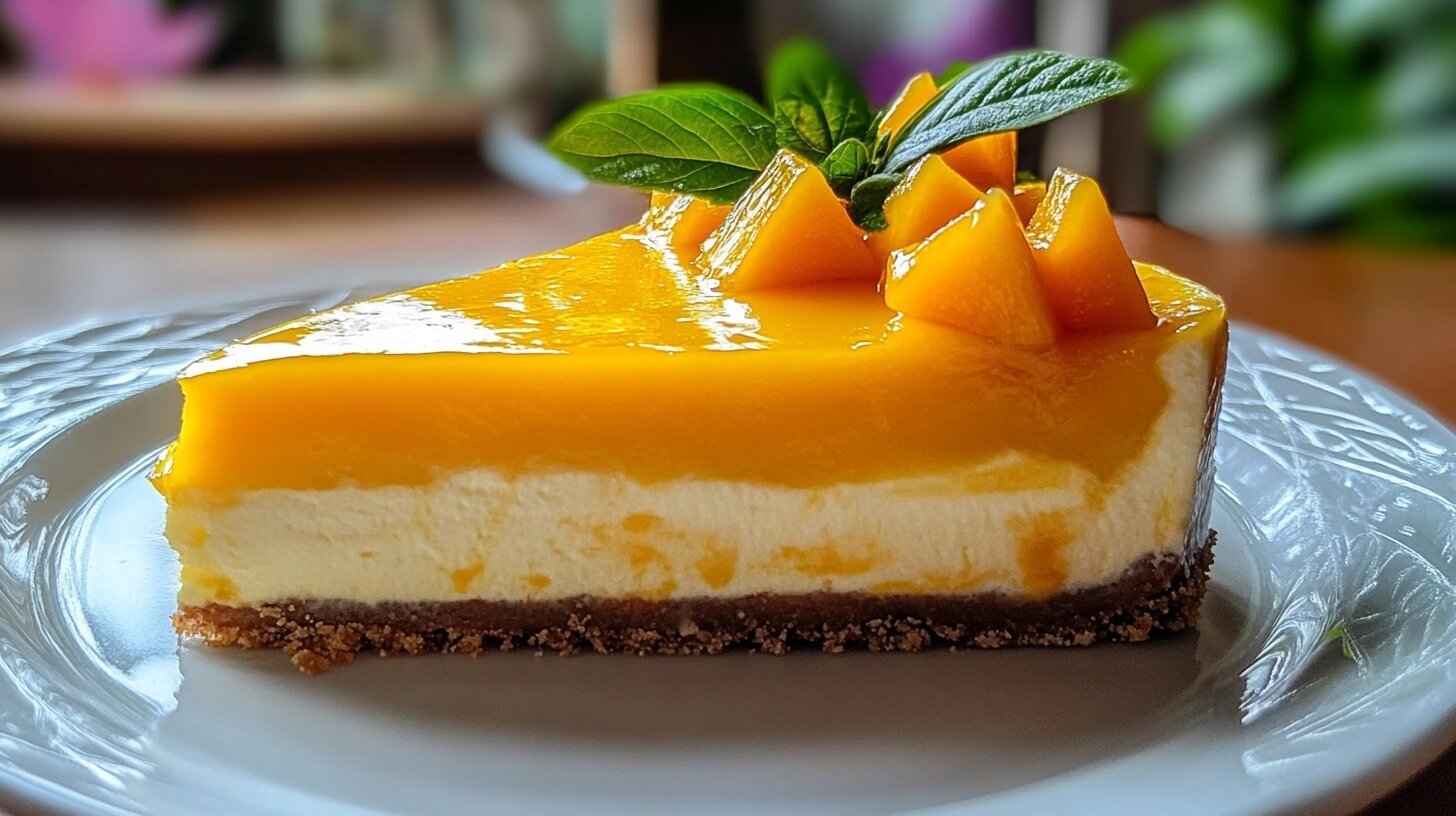 Tropical Paradise Mango Cheesecake