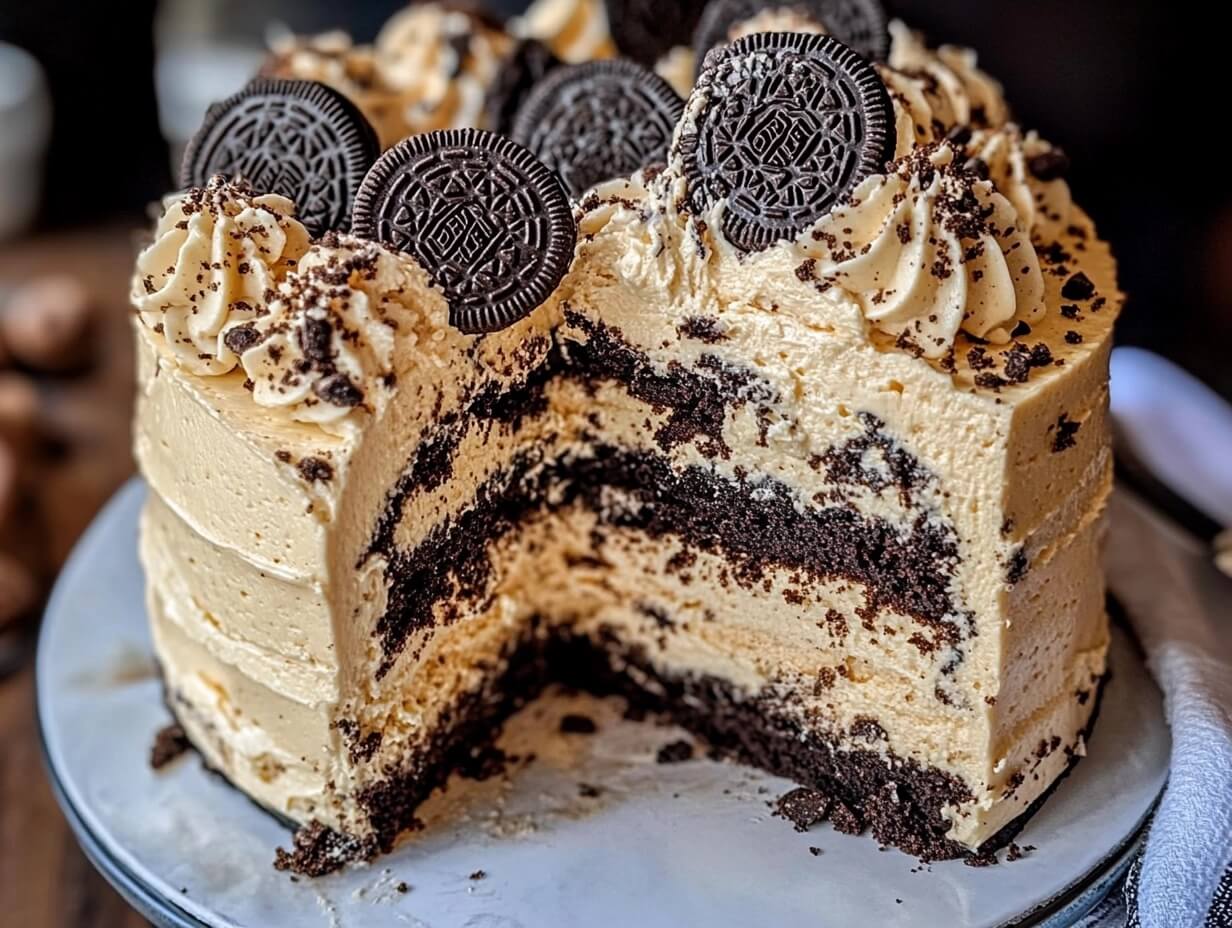 Decadent Oreo Cookie Dough Cake