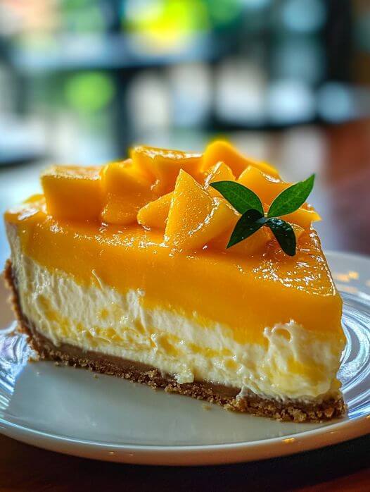 Tropical Paradise Mango Cheesecake