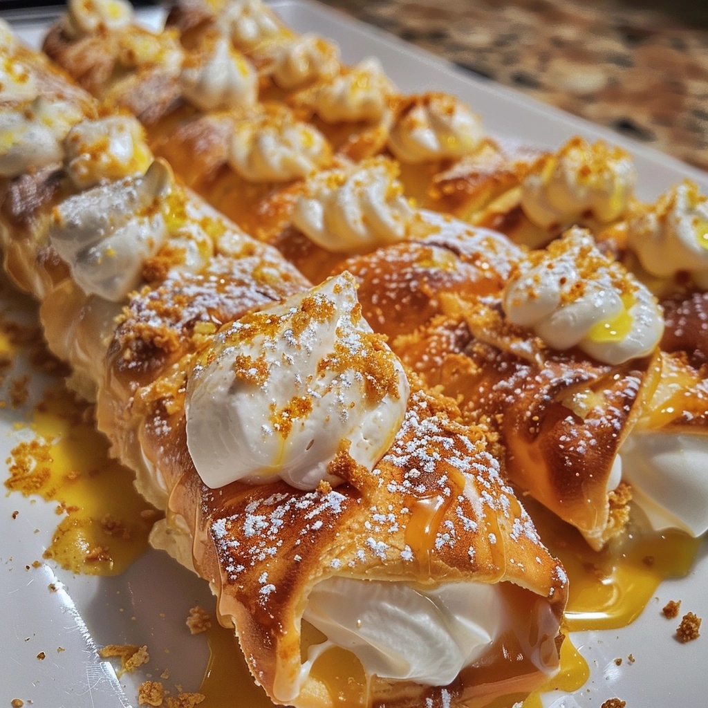 Zesty Lemon Meringue Pie Cannolis