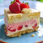 No-Bake Strawberry Lemon Split Cake