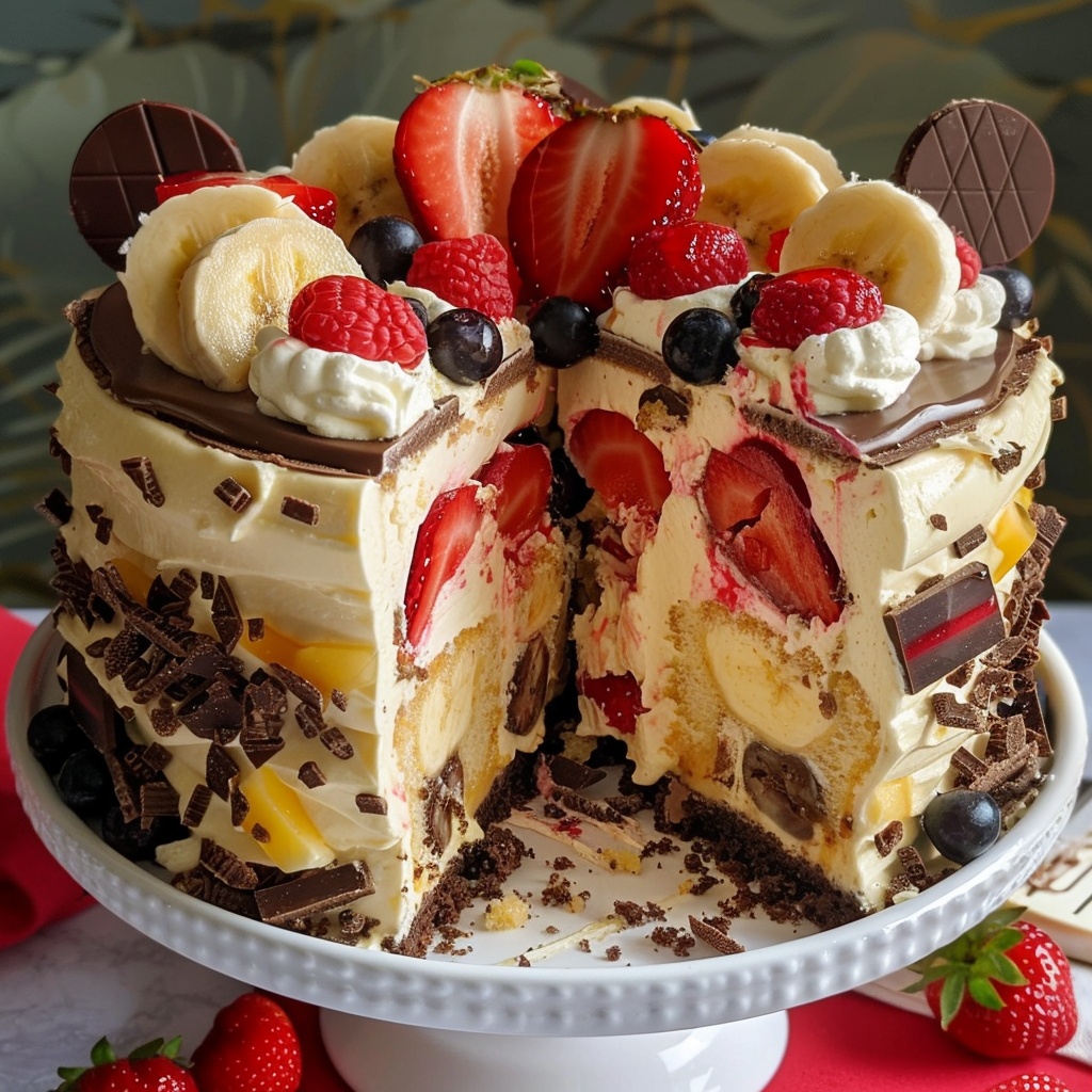 Banana Split Cheesecake Cake