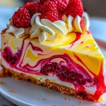 Luscious Lemon Raspberry Swirl Cheesecake