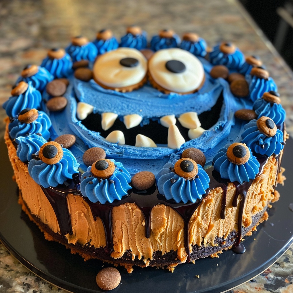 Messy Monster Bash Delicious Cookie Monster Cheesecake